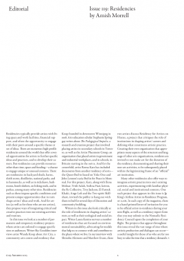 C Magazine 119, Residencies C Magazine 119, Residencies